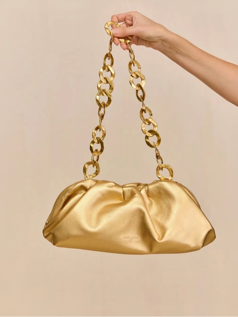 New Cult Gaia Dulce Shoulder Bag In Brass / Gold Msrp $598